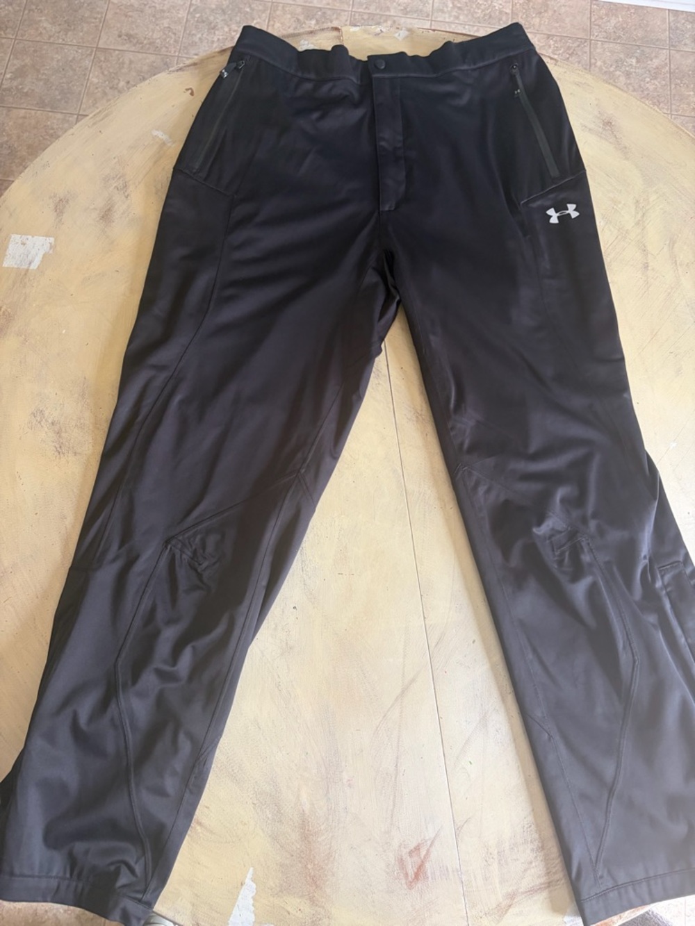 Mens Under ARMOUR Storm Track Pants Black Size XL Rain Pants